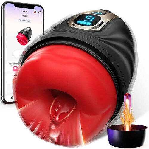 Queen - Oral APP Control Vibrating Heating Male Masturbator