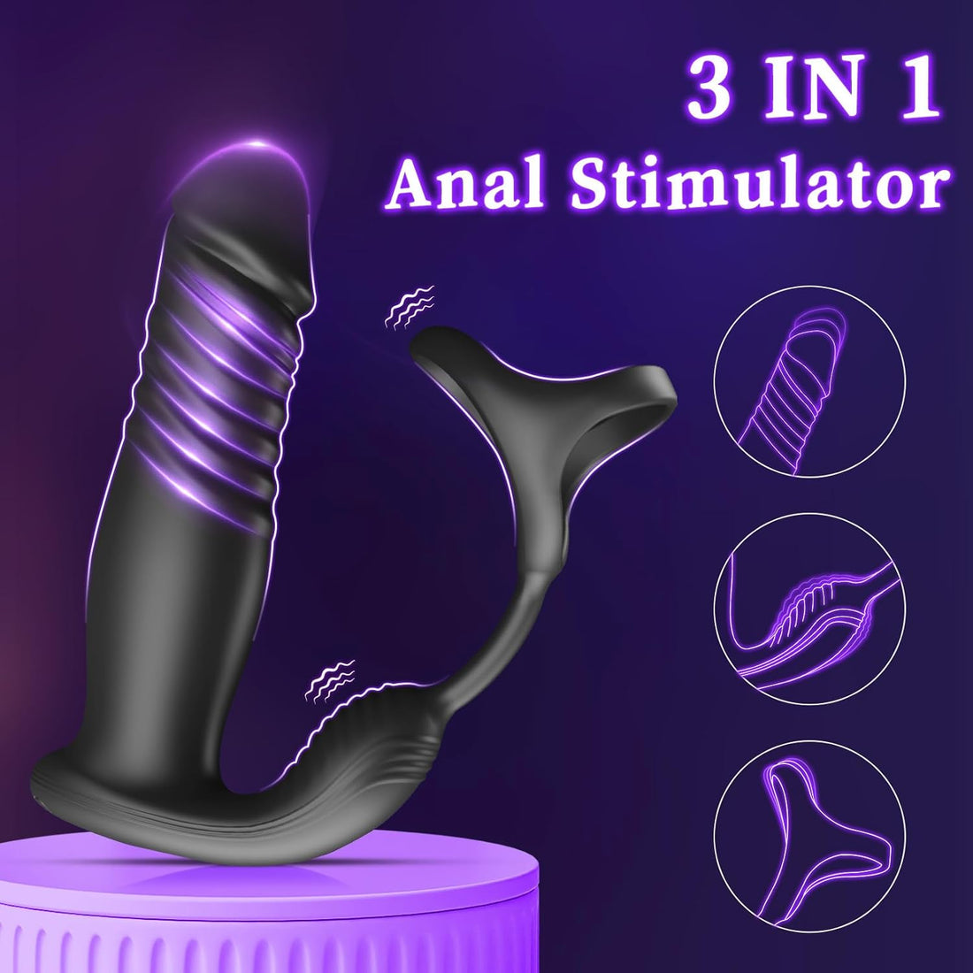 PUREVIBE 6 Thrusting 6 Vibrating Prostate Massager