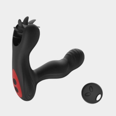 ZOTREL 12 Vibrating Heating Prostate Massager with Tongue Licking Wheel