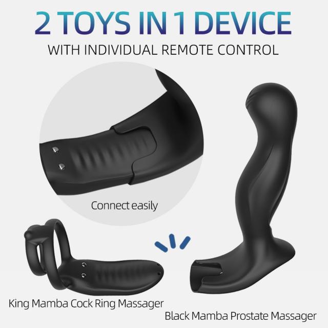 SEVANDA Black Mamba 2 Toys In 1 Electric Shock Prostate Massager